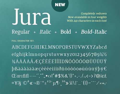 Jura - free font perfect for contemporary vow renewal invitations