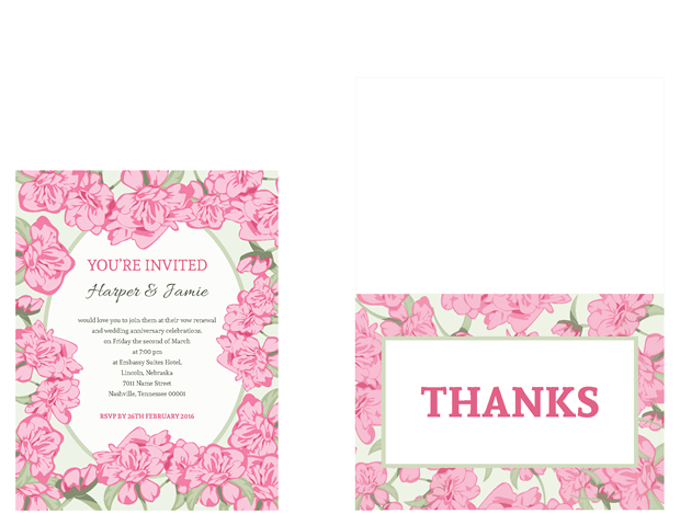 Small invitation and thank you note
