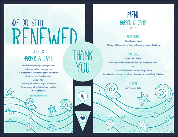 Download the Sea Shells and Starfish Vow Renewal Theme