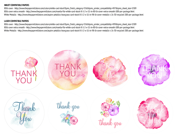 Favor Labels - Watercolor Flowers Vow Renewal Invitation Suite