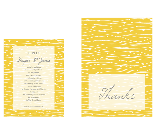 Small invitation and thank you note