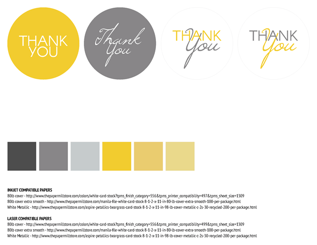 Favor Labels - Contemporary Yellow and Gray Theme