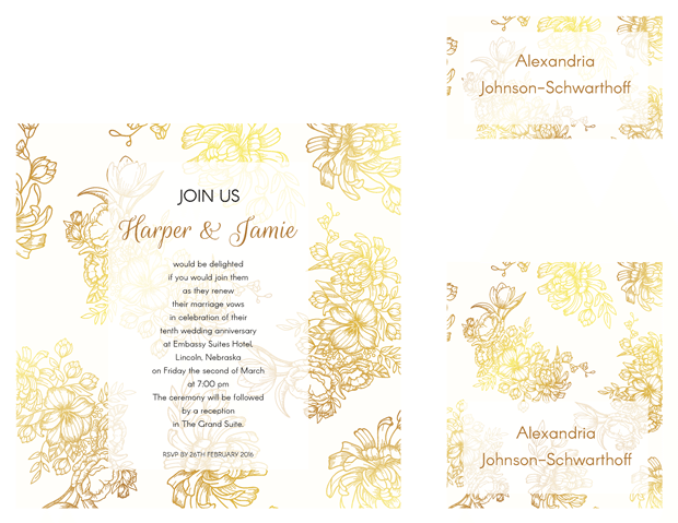 square invitation - table cards - escort cards