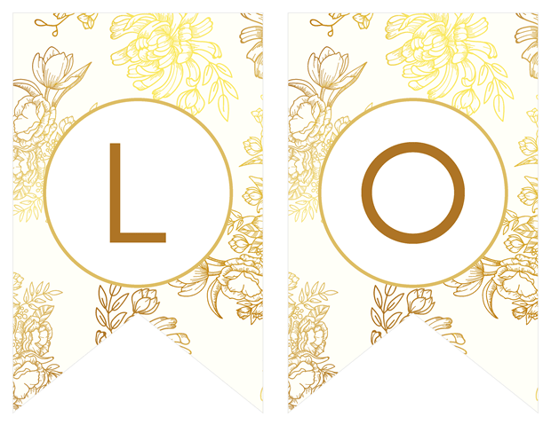 Banners -Gold Floral