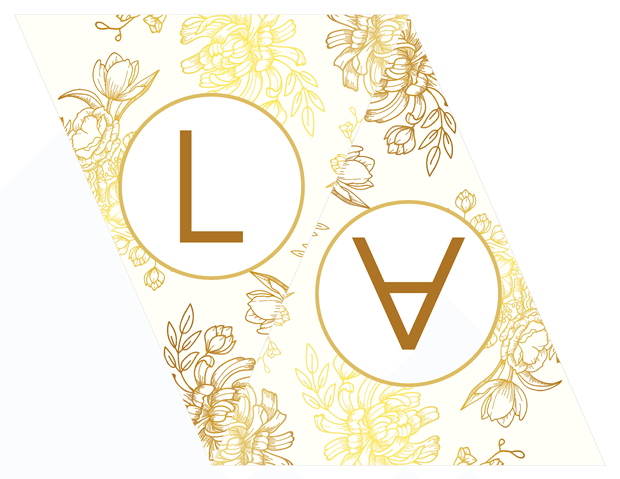 Pennants - Gold Floral