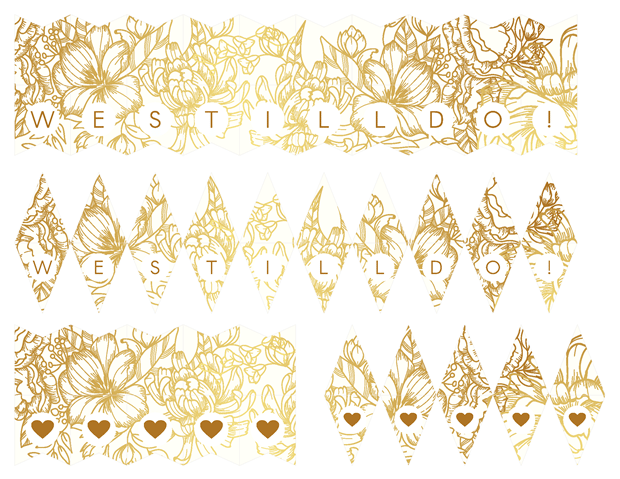 Mini Cake Banners - Gold Floral