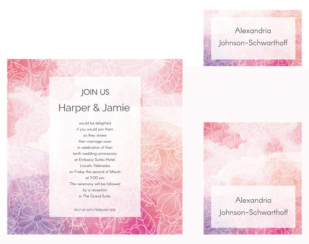 square invitation - table cards - escort cards